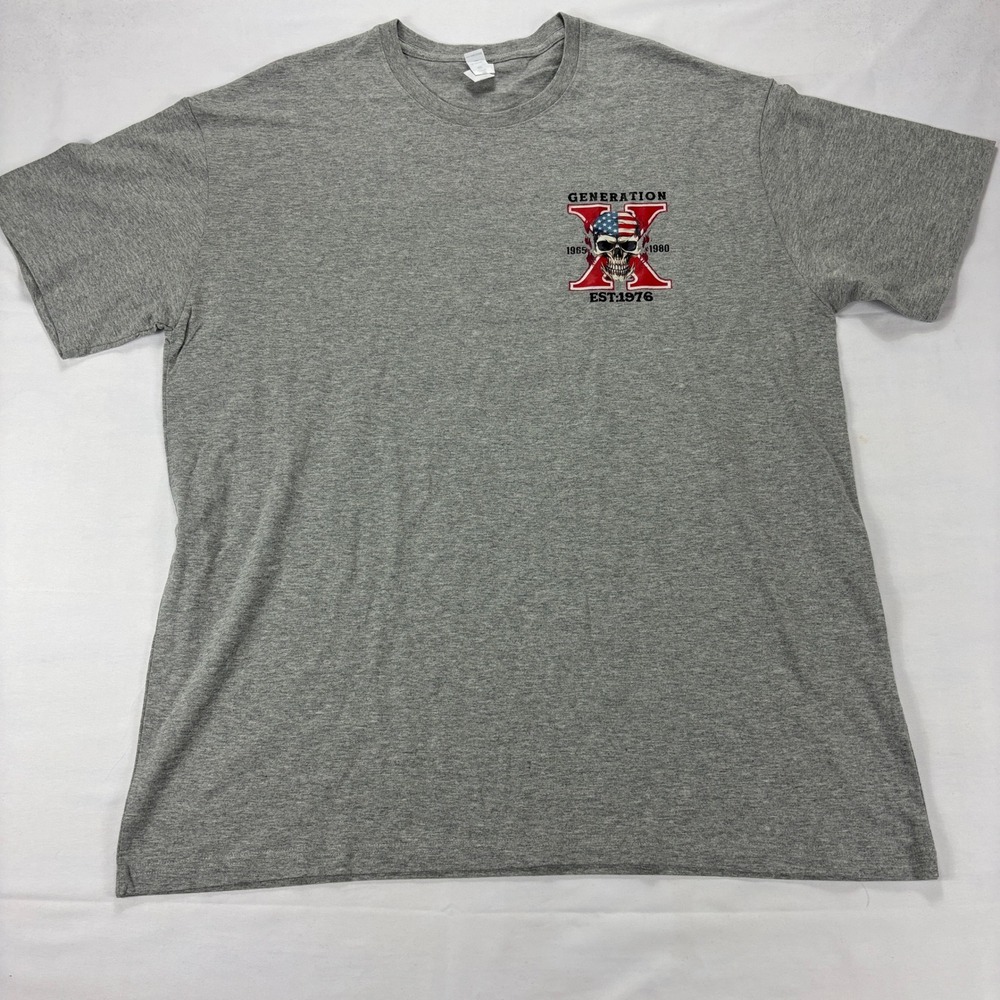 Generation X Skull Graphic T Shirt Mens 3XL Gray Tattoo USA Back Print‎ Tee
